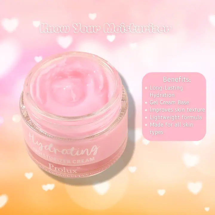 Hydrating Face Moisturizer by Prolux – Rich Cream for Makeup Prep & Dry Skin (1.4 oz)