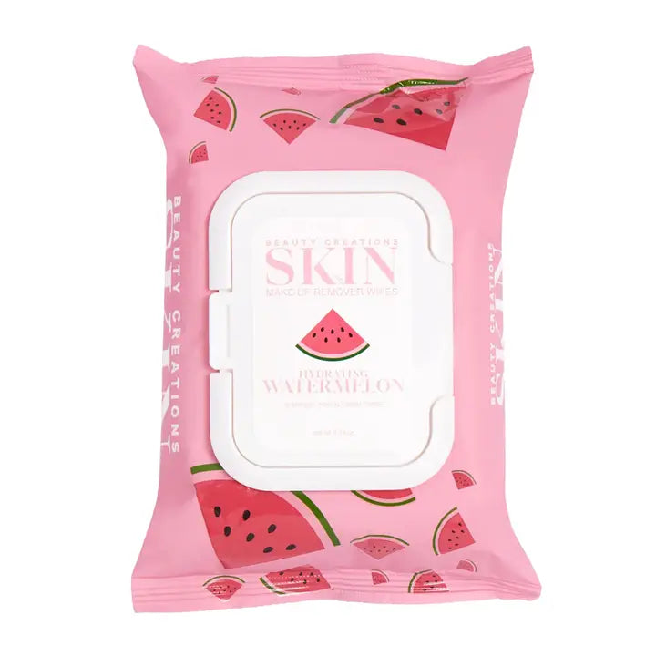 Makeup Remover Wipes with Watermelon – Hydrating & Oil-Free Cleanse for All Skin Types (30 Ct)