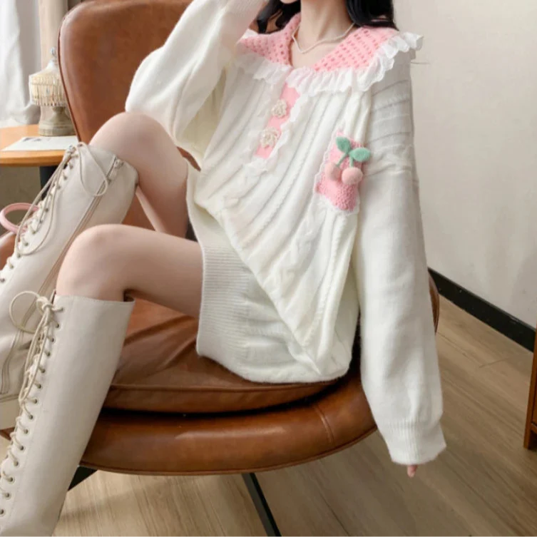 Softcore Cherry Pocket Sweater