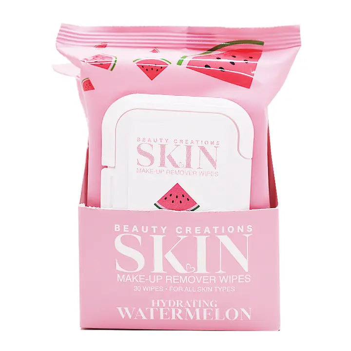 Makeup Remover Wipes with Watermelon – Hydrating & Oil-Free Cleanse for All Skin Types (30 Ct)