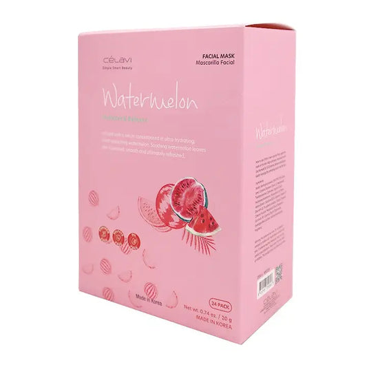 Celavi Korean Watermelon Sheet Masks – Moisturizing & Soothing Facial Treatment (24-Pack)