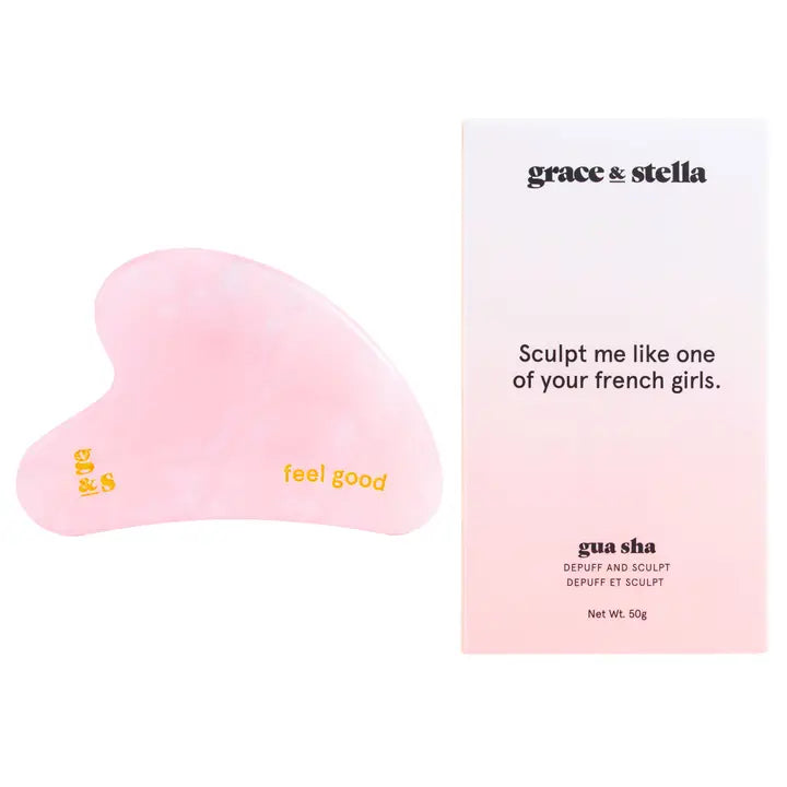 100% Rose Quartz Gua Sha Tool – Face Sculpting & Lymphatic Drainage