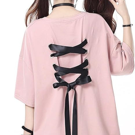 Goth Back Lace-Up T-Shirt