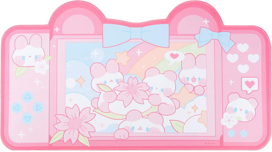 Pink Mouse Pad Large Gaming Mouse Pad, Waterproof Easy Clean,Non-Slip Base Long Office Desk Mat,Durable Large Extended Keyboard Mouse Pad with Stitched Edges for Office Gaming