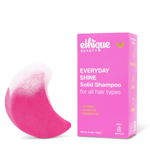 Ethique Everyday Shampoo Bar for soft, shiny hair with Vitamin C - Plastic-Free, Cruelty-Free, Vegan, 3.88 oz