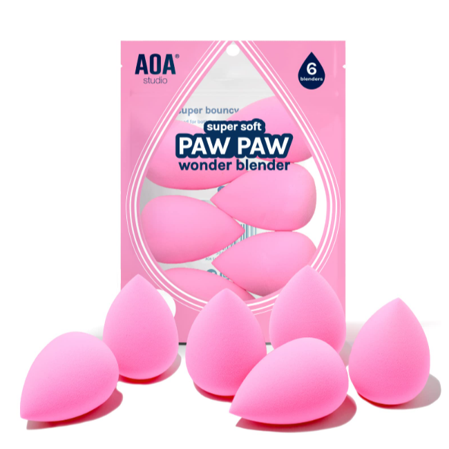 AOA Studio Collection makeup Sponge Set Latex Free and High-definition Set of 6 makeup Wonder blender For Powder Cream and Liquid, Super Soft Wonder Beauty Cosmetic