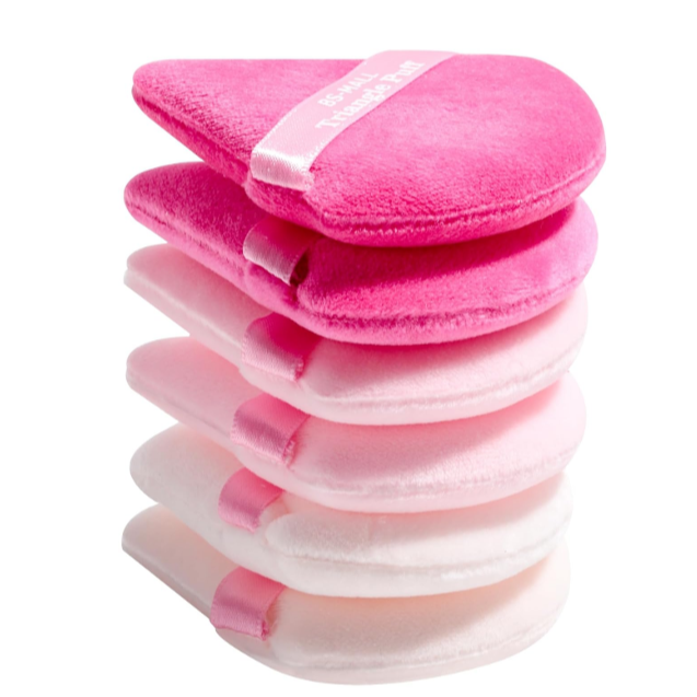 BS-MALL BS-MALL Triangle Powder Puff Face Makeup Sponge Soft Triangle Powder Puffs for Loose Powder Body Powder Cosmetic Foundation Sponge Pack of 7 (A-Pink)