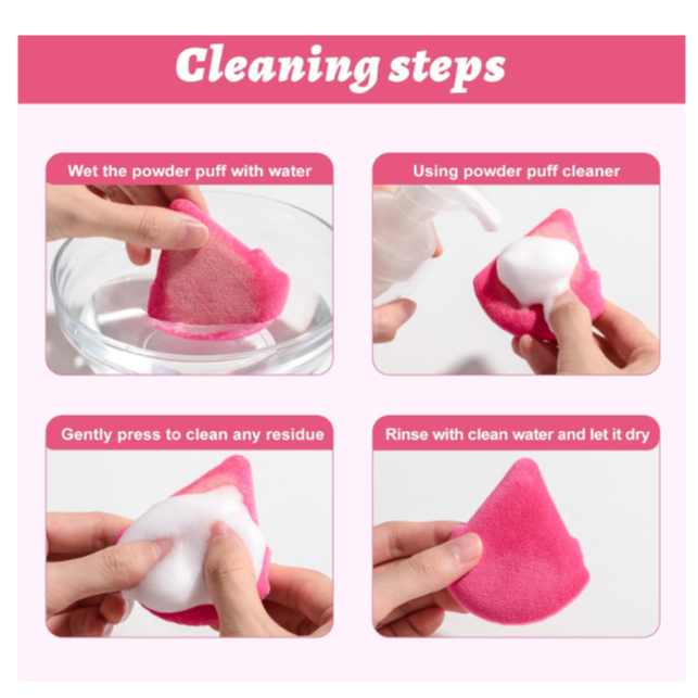 BS-MALL BS-MALL Triangle Powder Puff Face Makeup Sponge Soft Triangle Powder Puffs for Loose Powder Body Powder Cosmetic Foundation Sponge Pack of 7 (A-Pink)