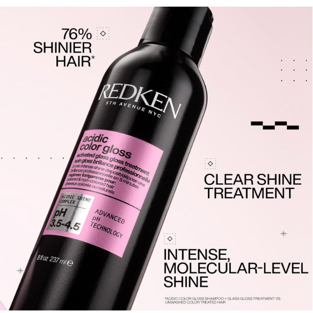 Redken Acidic Color Gloss Glass Gloss Treatment For Color-Treated Hair - Rinse Out Glossing Treatment, Intense Shine & Conditioning