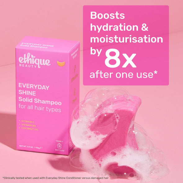 Ethique Everyday Shampoo Bar for soft, shiny hair with Vitamin C - Plastic-Free, Cruelty-Free, Vegan, 3.88 oz