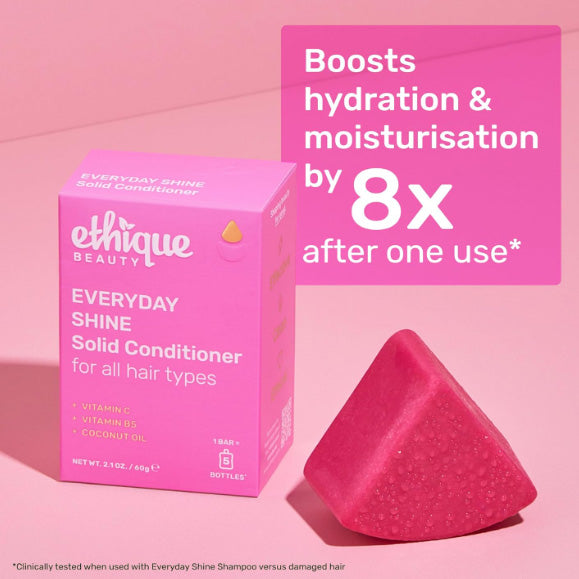 Ethique Everyday Conditioner Bar for soft, shiny hair with Vitamin C - Plastic-Free, Cruelty-Free, Vegan, 2.12 oz