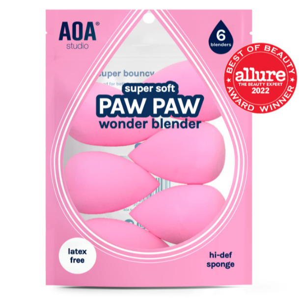 AOA Studio Collection makeup Sponge Set Latex Free and High-definition Set of 6 makeup Wonder blender For Powder Cream and Liquid, Super Soft Wonder Beauty Cosmetic