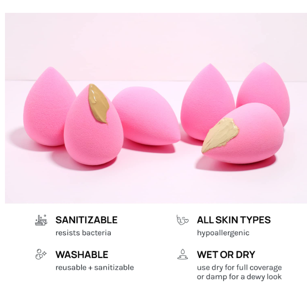 AOA Studio Collection makeup Sponge Set Latex Free and High-definition Set of 6 makeup Wonder blender For Powder Cream and Liquid, Super Soft Wonder Beauty Cosmetic