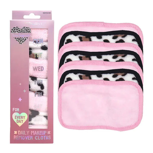 Reusable Makeup Remover Cloths – Celavi SE45038 (7-Pack, Pink & Leopard)